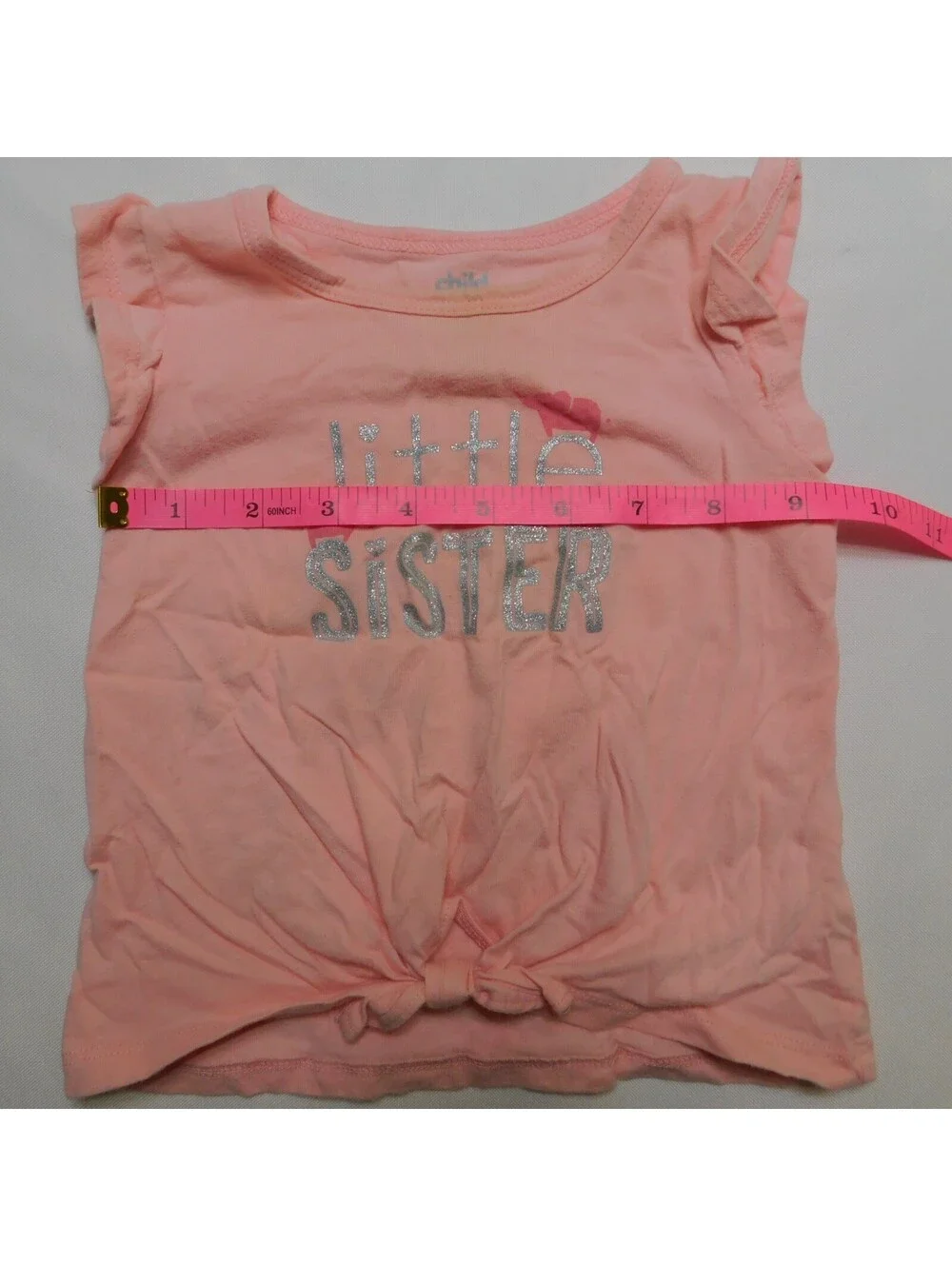 Child of Mine by Carters Baby Girls Shirt Size 18M Pink Little Sister Elephant
